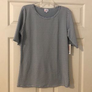 NWT Lularoe 2XL Gigi- cream with blue polka dots